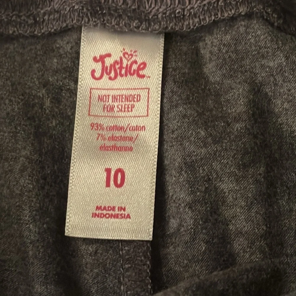 Justice Girls Grey Leggings Size 10